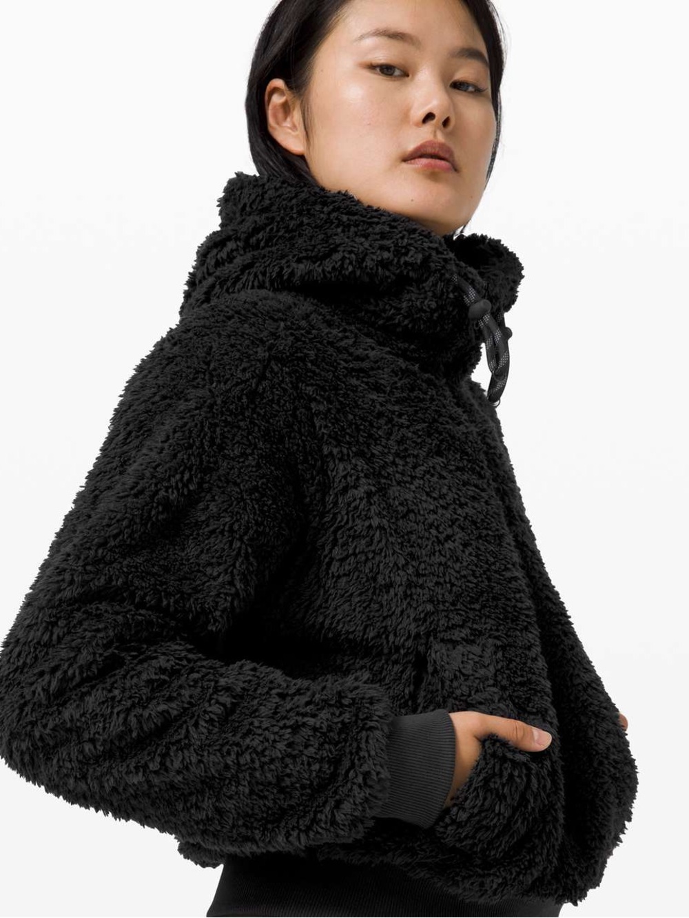 LULULEMON Oh So Sherpa Black Half Zip Hoodie - Picture 2 of 15
